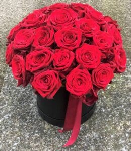 24 Red Roses in Elegant Black Flower Box – Premium Gift for Love & Celebrations | Marshal Flower Islamabad