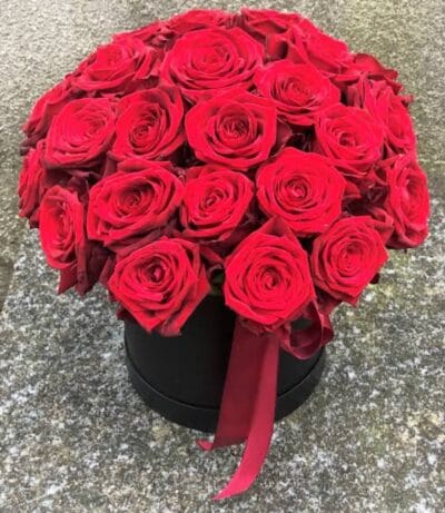24 Red Roses in Elegant Black Flower Box – Premium Gift for Love & Celebrations | Marshal Flower Islamabad