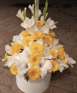 Send White Flowers with Dua – Chrysanthemum & White Tuberose Basket